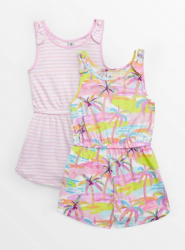 Palm & Stripe Playsuits 2 Pack 7 years